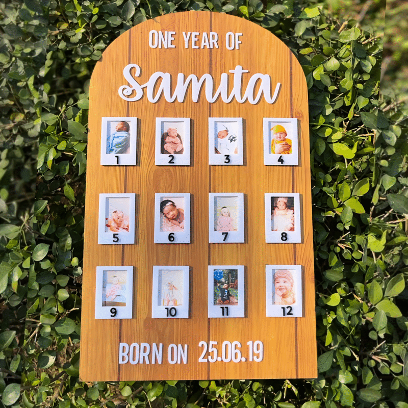 Wooden Baby Photo Board