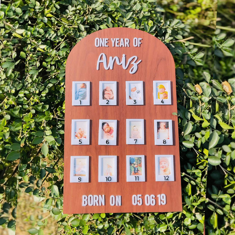 Wooden Baby Photo Board