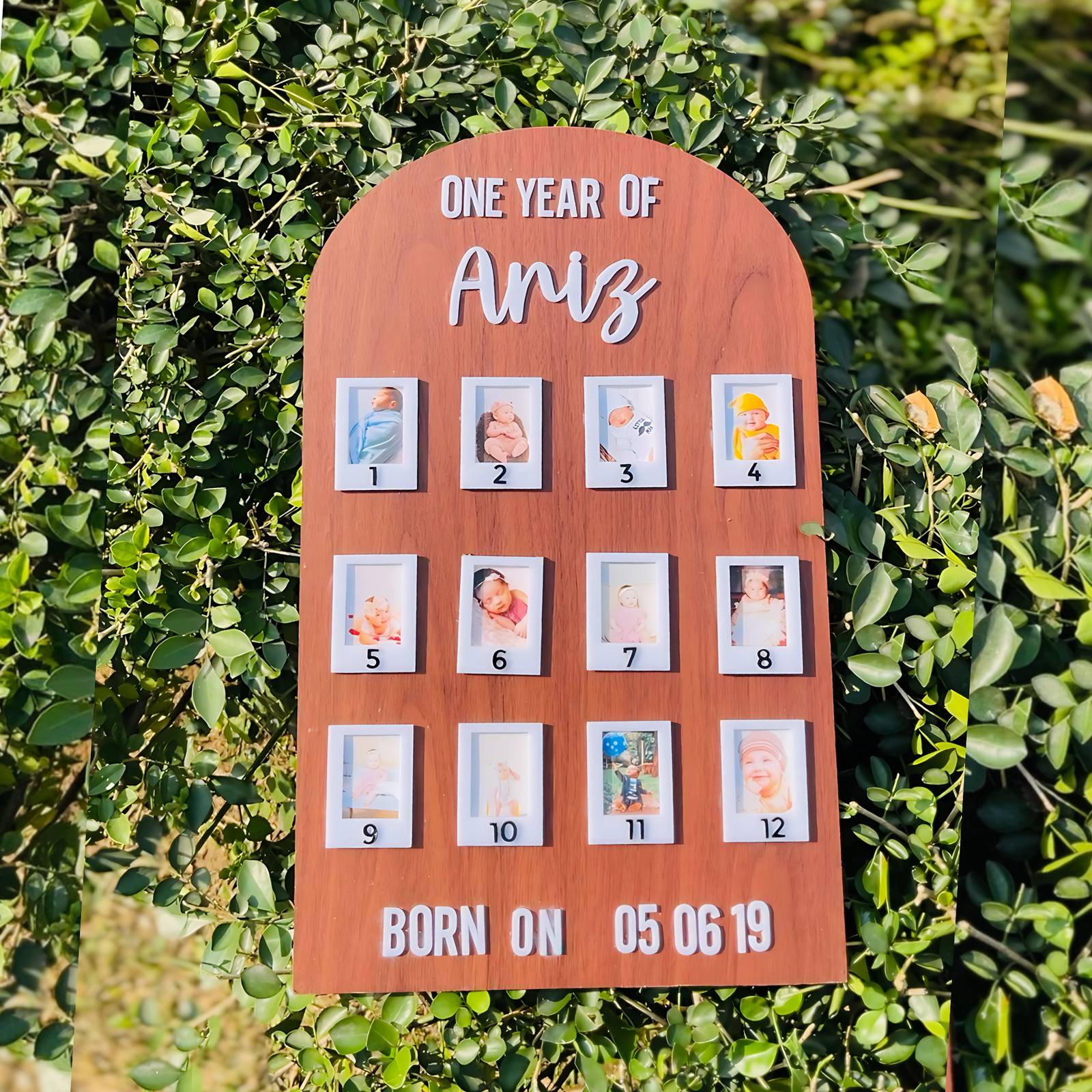 Wooden Baby Photo Board